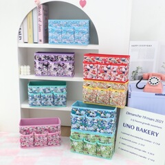 日本の漫画不織布折りたたみ収納ボックス女の子デスクトップリモコン携帯電話化粧品分類収納ラック