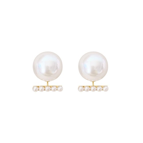 Silver needle super flash diamond pearl earrings high-end light luxury fashion earrings women's niche design sweet and elegant earrings