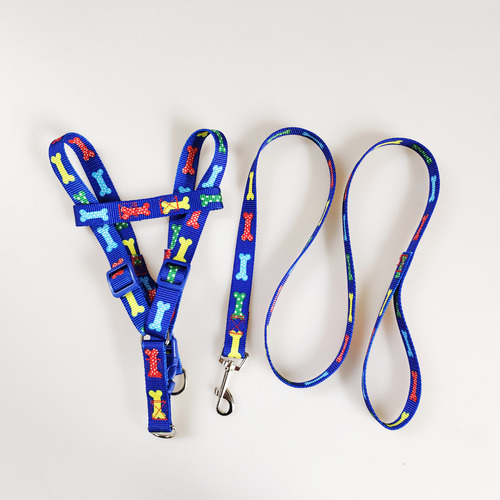 Cross-border pet chest and back harness leash set dog harness cat rope dog leash dog chain pet supplies wholesale