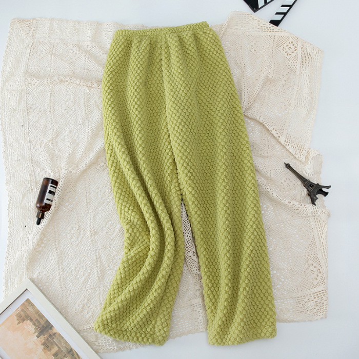 Pantalones de pijama de franela de coral de dibujos animados, pantalones de pijama de hombre, pantalones de invierno de otoño de mujer, pantalones caseros