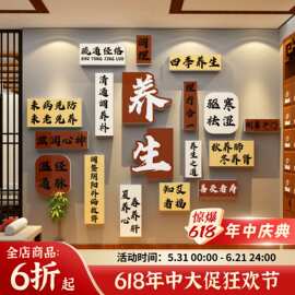 网红中医养生馆软装饰修挂画文化形象墙面背景氛围布置设计效果图
