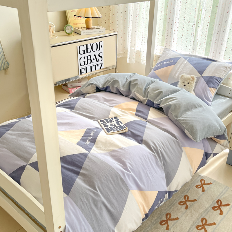 Verano dormitorio de estudiantes cama de algodón de tres piezas de algodón 2025 sábana nueva colcha sábana pequeña ropa de cama fresca