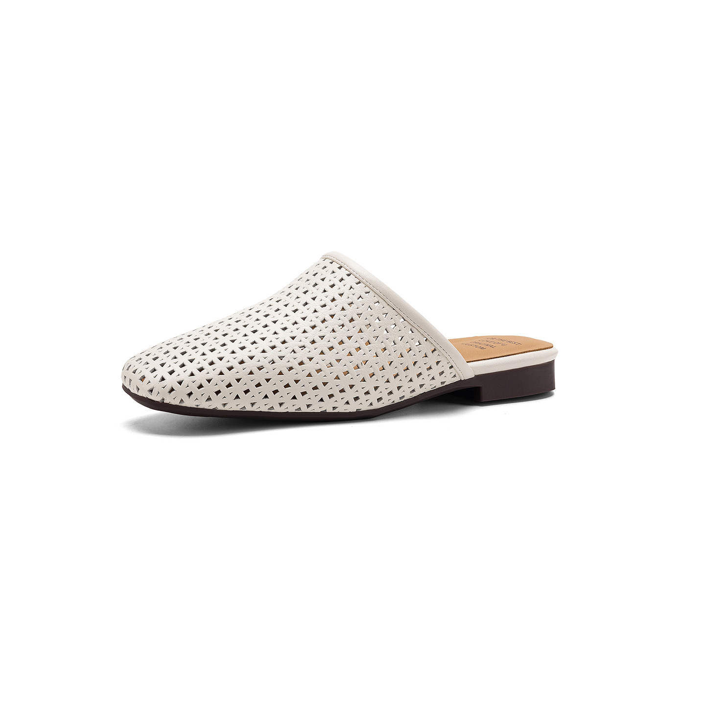Dép sandal nữ quai chữ V đế bệt da bò mùa xuân hè — đen