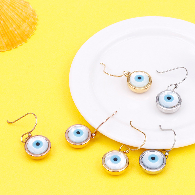 Fashion Devilu0027S Eye Titanium Steel Inlay Opal Bracelets Earrings Necklace