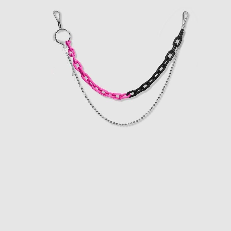 ヒップホップパンツチェーンアクセサリーインハイストリートアクセサリー蛍光樹脂パンツチェーンスクエアスカーフメンズメタルウエストチェーン女性ウエスト卸売|undefined