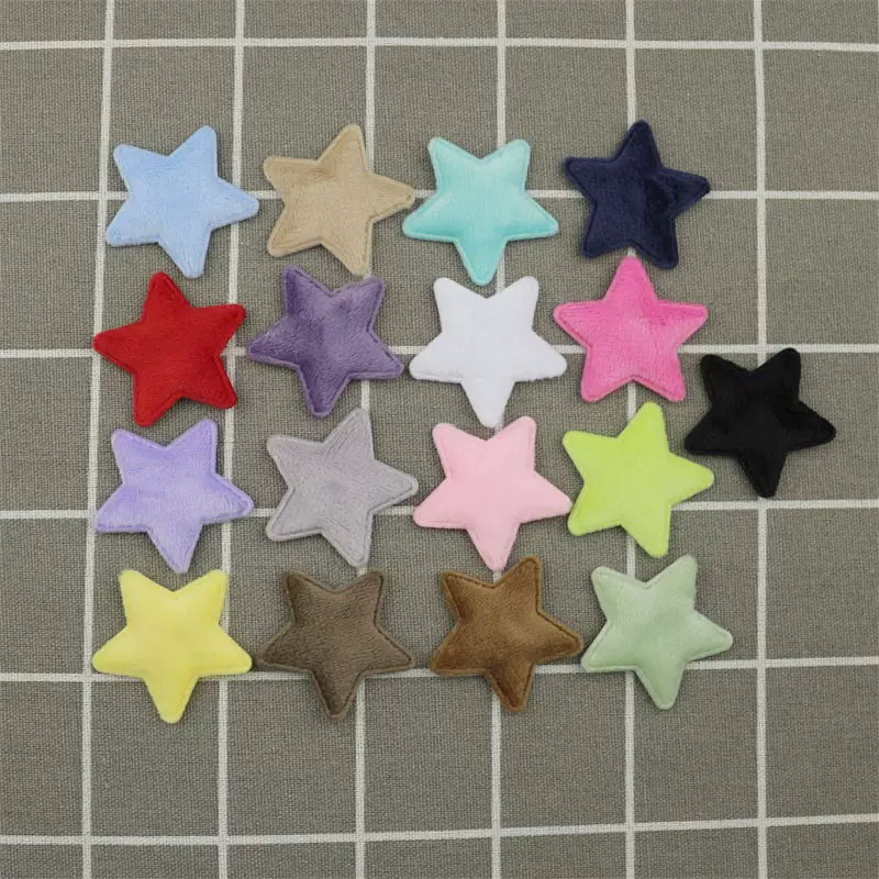 4cm毛绒星星饰品配件 diy配饰发饰材料 服装玩具装饰辅料五角星