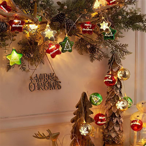 Christmas wishing ball LED Christmas tree decoration ball lamp star lamp five-pointed star ball Christmas decoration lantern