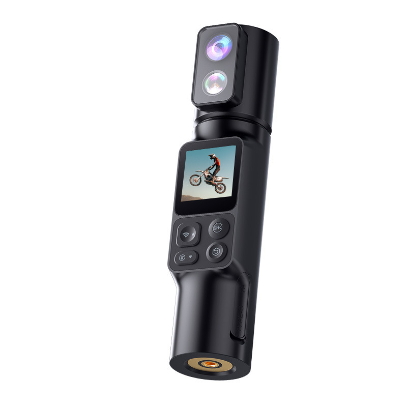 6K HD アウトドア スポーツ EIS 手ぶれ補正カメラ サイクリング ヘルメット 旅行 キャンプ 自撮り デュアルレンズ スクリーン付き DV|undefined