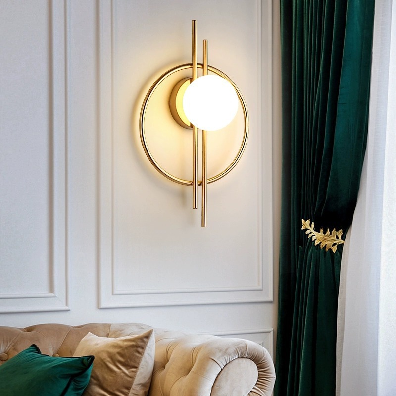 Luz de cabecera de lujo pared de fondo del dormitorio luz de pared nórdica creativa dormitorio principal fondo de pasillo de televisión moderna lámpara de pared simple