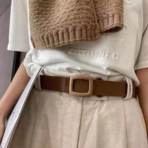 Korean women's belt detachable square buckle casual belt women's jeans with coat coat dress belt for women
