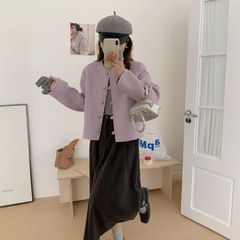 ドーパミン復古フランス小香風ショートコート女性2025秋高級気質両面ウールコートショート