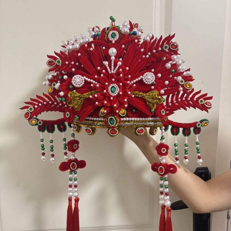 【Material Kit】Pink and White Phoenix Crown Traditional Chinese Style 3D Twisty Stick Three-Phoenix Crown Handmade DIY with Green Embellishments 【Material Kit】Pink and White Phoenix Crown Traditional Chinese Style 3D Twisty Stick Three-Phoenix Crown Handmade DIY with Green Embellishments