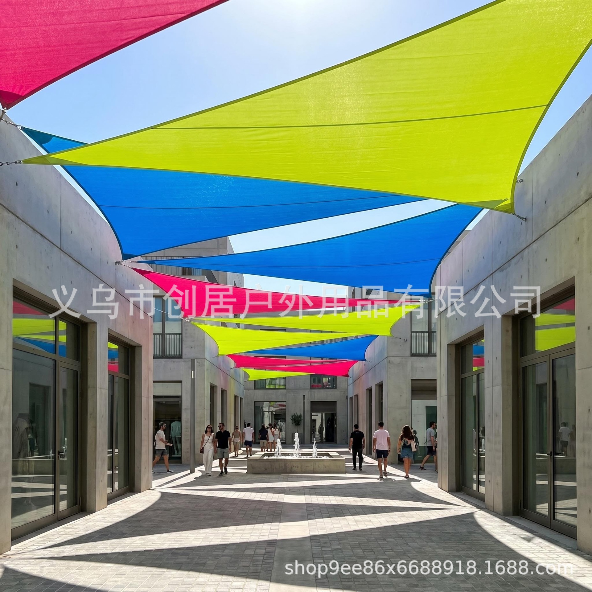 Triangular Sunshade Sail for Landscaping, Four-Corner Commercial Street, Swimming Pool Area, Decorative Canopy, Canvas Sunshade, Landscape Canopy
