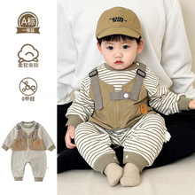 【加工定制】新起点婴儿衣服春装连体衣男宝宝春秋款外出服爬爬服