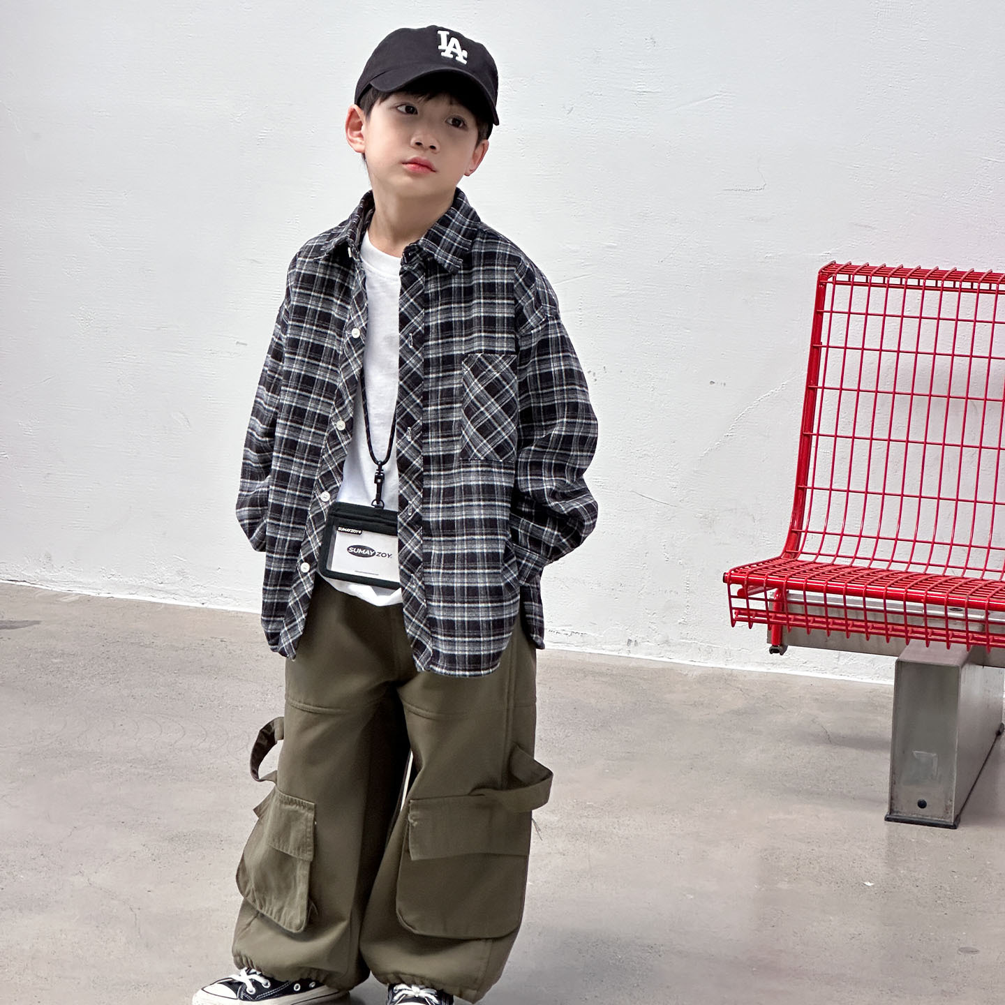 McCarthy ropa infantil para niños camisas a cuadros otoño-invierno 2025 invierno nuevo estilo coreano para niños de tamaño medio y grande camisa gruesa