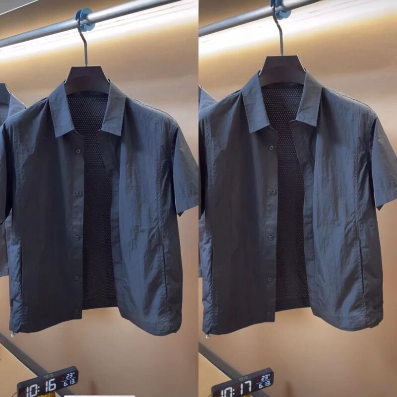 Summer Simple Black Warrior Old Money Style Design High-Quality Men's Fashion Versatile Trendy Short-Sleeve Black Shirt