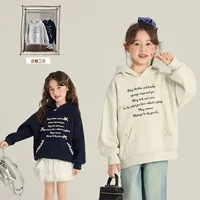Толстовка с капюшоном в корейском стиле Elmo Bebe для девочек, детский свободный лоскутный кружевной топ, модный, самый простой для сочетания
