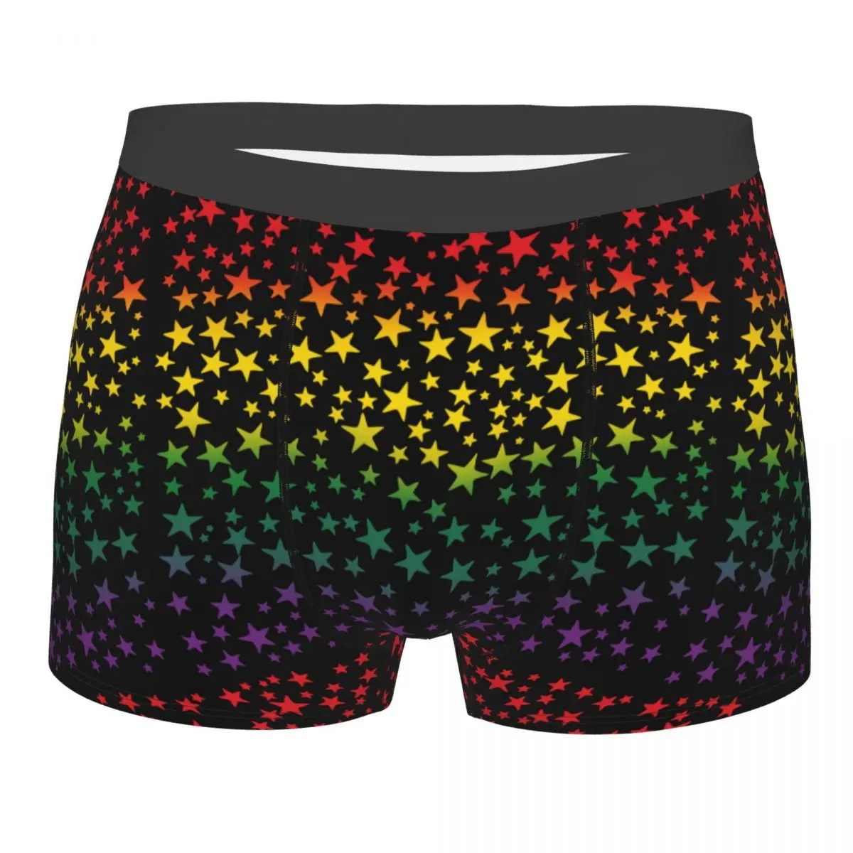 Venta rápida transfronteriza venta caliente 3D transpirable ropa interior casual para hombres color arco iris bóxer pantalones cortos para hombres MP01