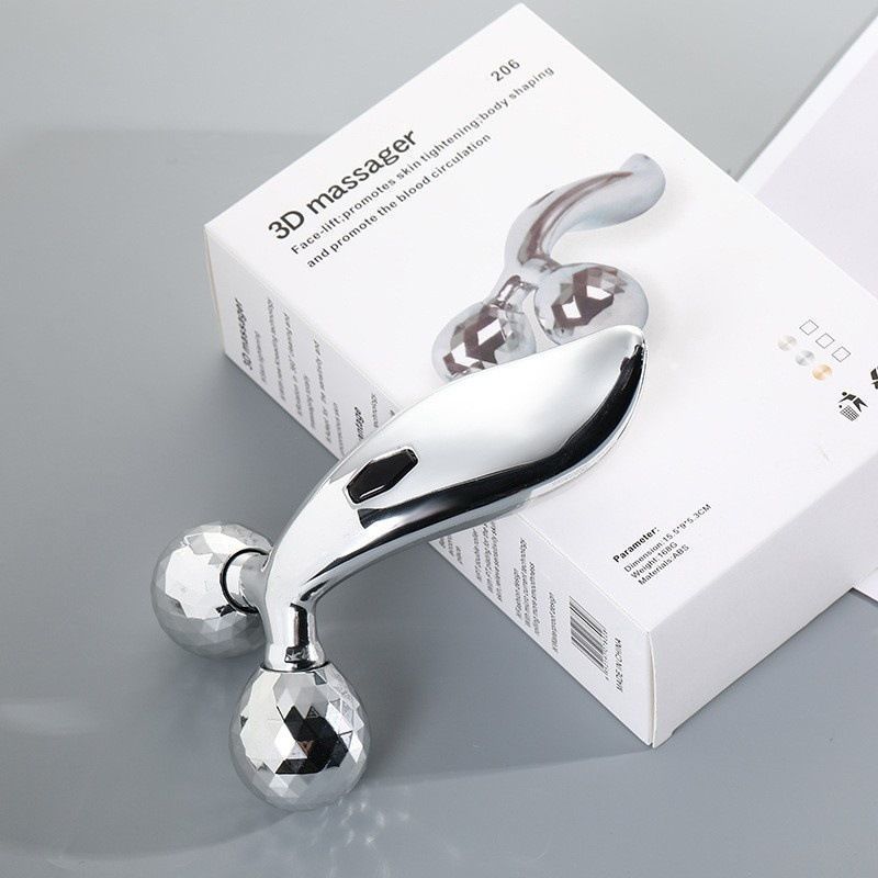 3D Manual Microcurrent Roller Face Slimming Device V Face Facial Handheld Shaping Lifting Massage Instrument Beauty Device