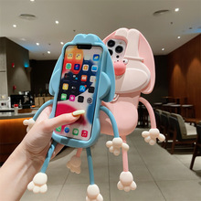 搞怪立體卡通齙牙兔子適用蘋果14手機殼iPhone13promax新款12硅膠