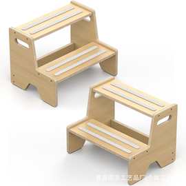 跨境木制儿童踏步凳马桶垫脚凳子宝宝厨房洗手台阶梯凳浴室马桶凳