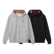 跨境B家战马高品连帽卫衣夹克全开衫拉链刺绣外套休闲宽松男女同