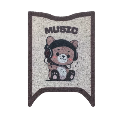 electric motorcycle, cute cartoon — Electric vehicle foot mat - t35-second-generation-y-g-music-bear