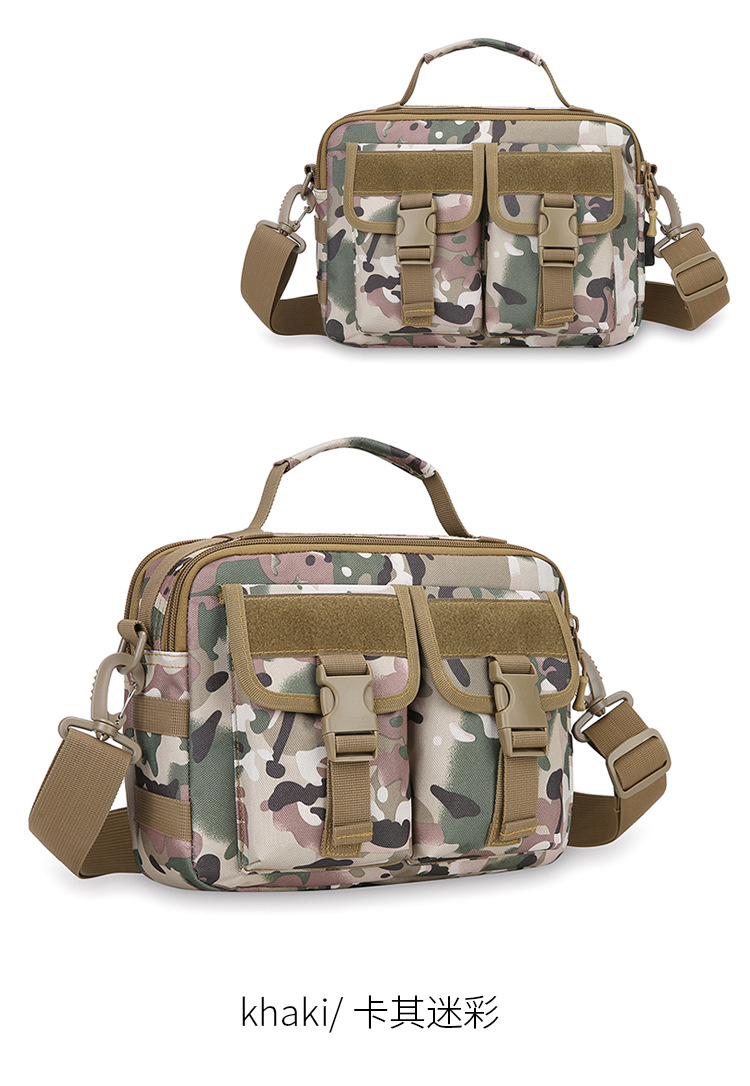 Single-shoulder bag, outdoor tactical multi-functional USB charging crossbody bag, military camouflage backpack, travel outdoor cycling bag undefined