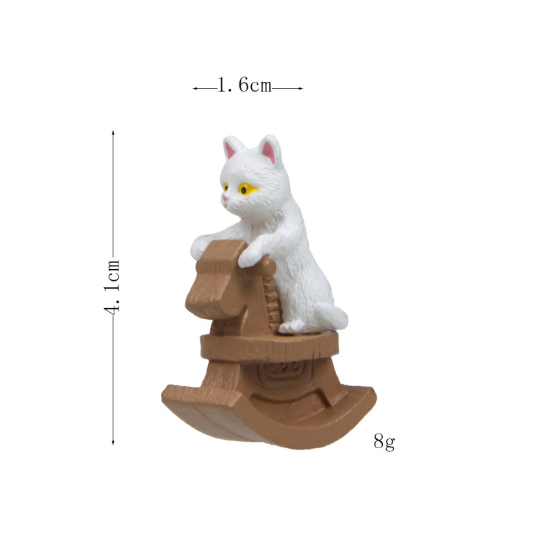 5款骑木马猫咪小猫萌粒手办微景观园艺造景公仔桌面玩偶摆件|undefined