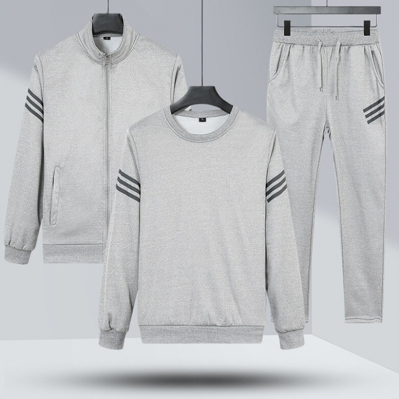 Primavera y otoño nuevos trajes deportivos para correr hombres cardigans pantalones largos de tres piezas set set set set de mediana edad set casual