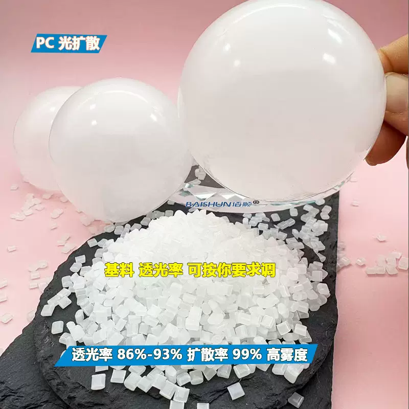 光扩散PC高耐热高韧性耐老化高雾度PC无眩光无光影PC高透光率