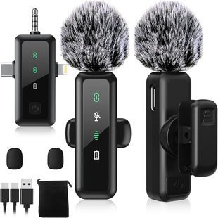 New Private Model H65 Three-In-One Mini Radio Microphone Outdoor Mobile Phone Live Broadcast Bluetooth Wireless Lavalier Microphone