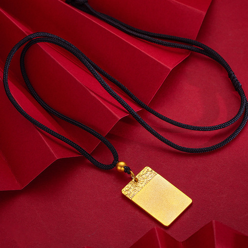 Golden Sand Men and Women's Peace and Auspicious Clouds Baroque Pendant Necklace, New Chinese Style Autumn and Winter Sweatshirt Chain Baroque Pendant Necklace