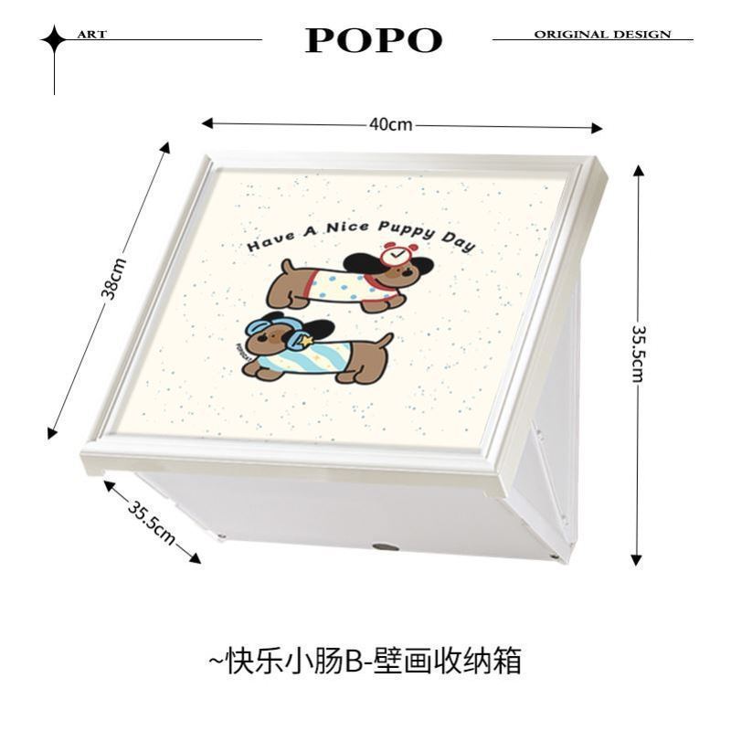 可爱猫咪浴室收纳置物架洗澡放衣服卫生间洗手间壁画折叠柜子|undefined