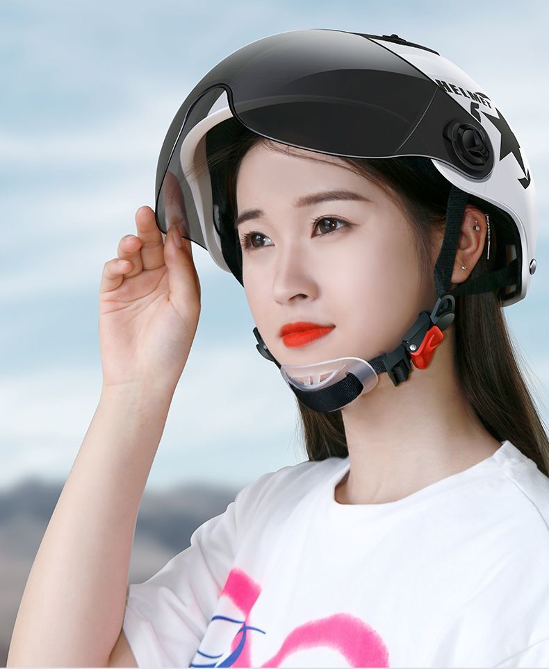 GB Certified Electric Battery Car Helmet Summer Universal Harley Portable Half Helmet Motorcycle HD Helmet