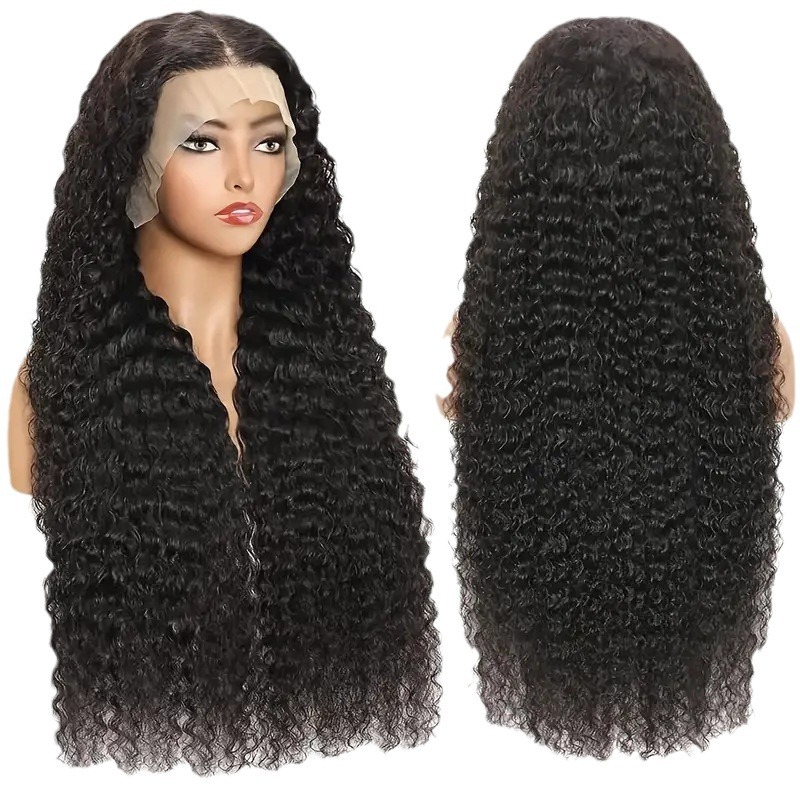 Former lace wig lady in part black small curly long curly hair fluffy natural fashion full head set factory wholesale