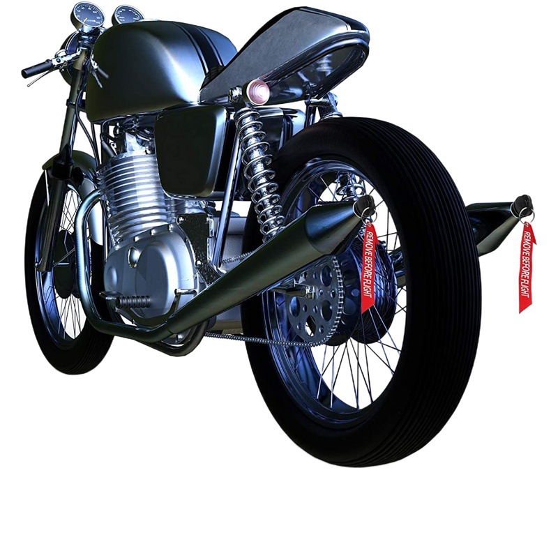 Amazon explosivo silenciador de la motocicleta tapón de escape REMOVE ANTES DE VUELO llavero de cinta