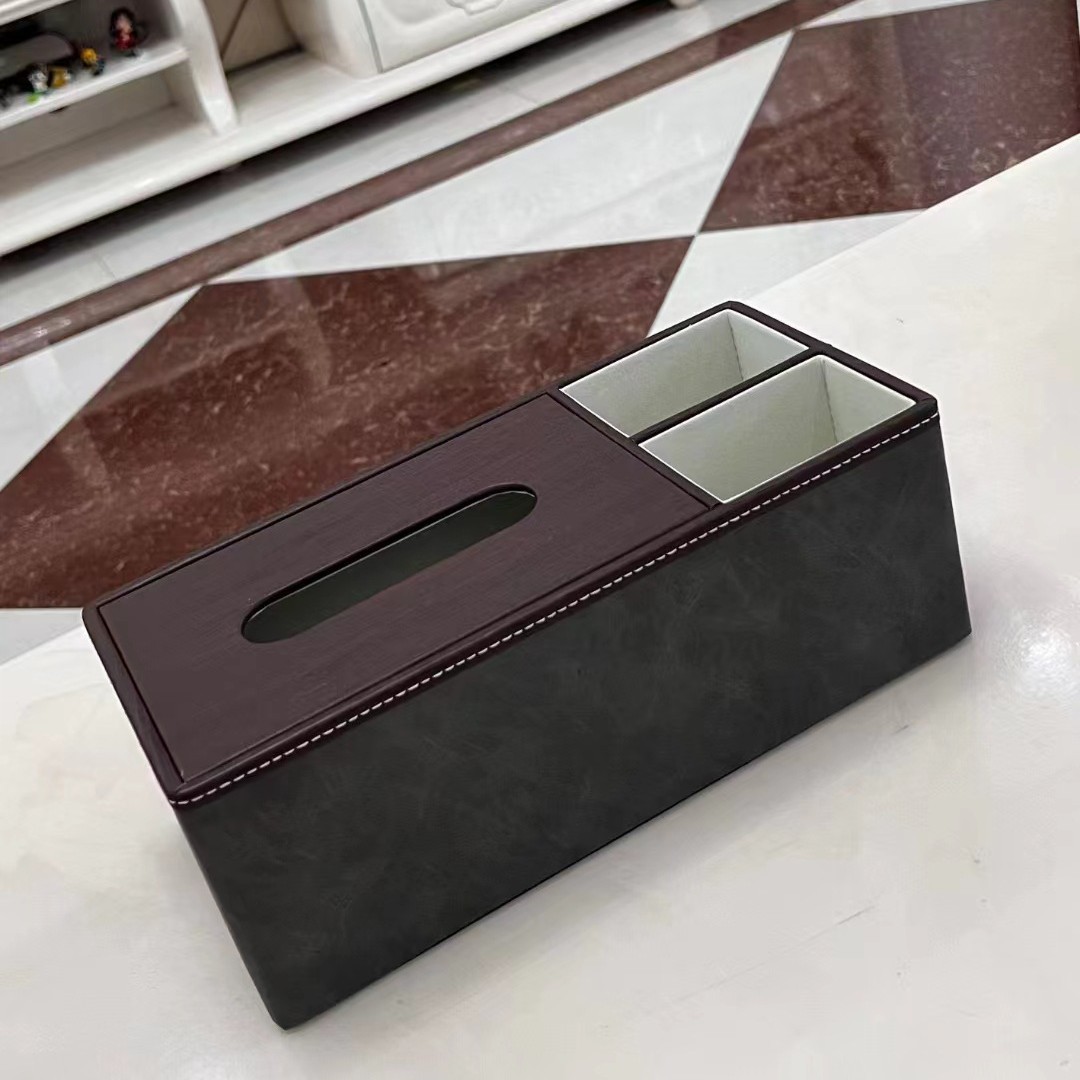 Simple caja de pañuelos de cuero Hotel Club B & B hogar sala de estar mesa de café caja de almacenamiento caja de pañuelos de cuero multifuncional