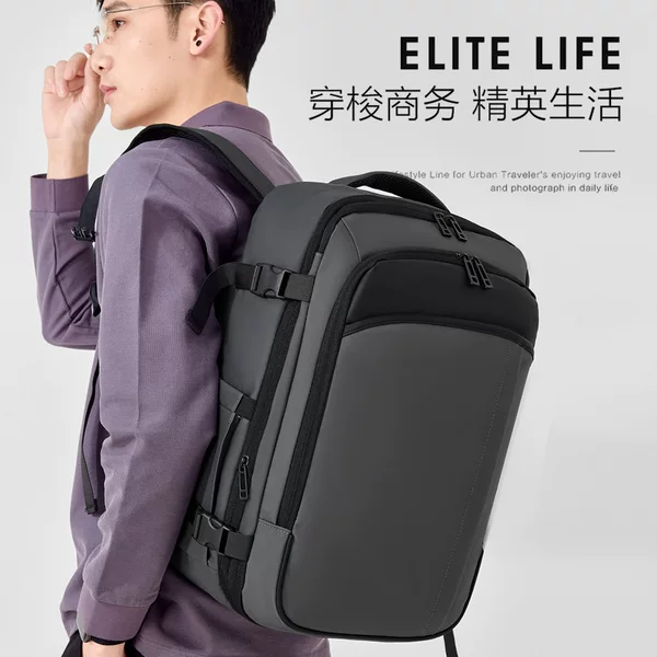 Factory Wholesale Large-Capacity Expandable Backpack, Multi-Functional, Multi-Compartment Business Travel and Commuting Laptop Backpack