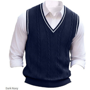 Cross-Border Foreign Trade Popular Spring & Fall Versatile Casual Contrasting Color V-Neck Men's Vest Tops