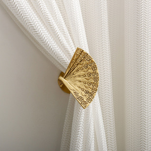 European-Style Brass Retro Creative Curtain Hooks for Bedroom, Living Room, Foyer, Simple Decorative Wall Hooks, American Light Luxury