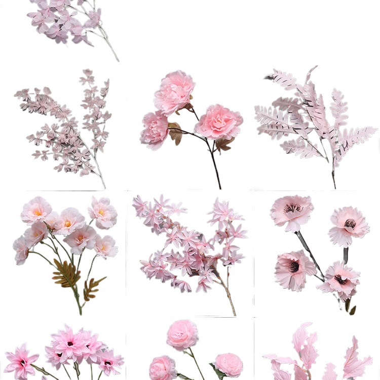 10 flores rosadas bodas flores de seda decoración floral flores falsas hortenida Wenxin Road Artes florales otros
