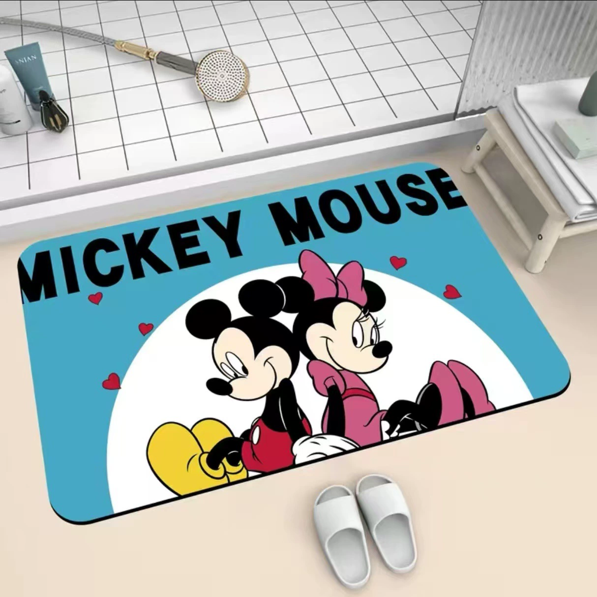 Коврик для ванной комнаты мультфильм Микки Минни диатомовая грязь стиль коврик для пола входной двери коврик для туалета всасывающий коврик для ног