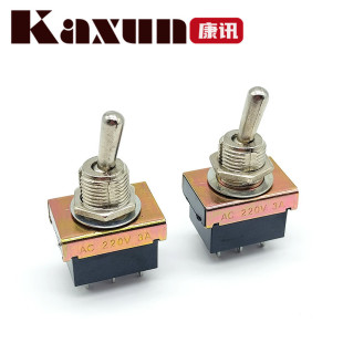Hot-selling toggle switch KN3-3 rocker switch 6-foot 2-speed metal rocker switch opening 12MM