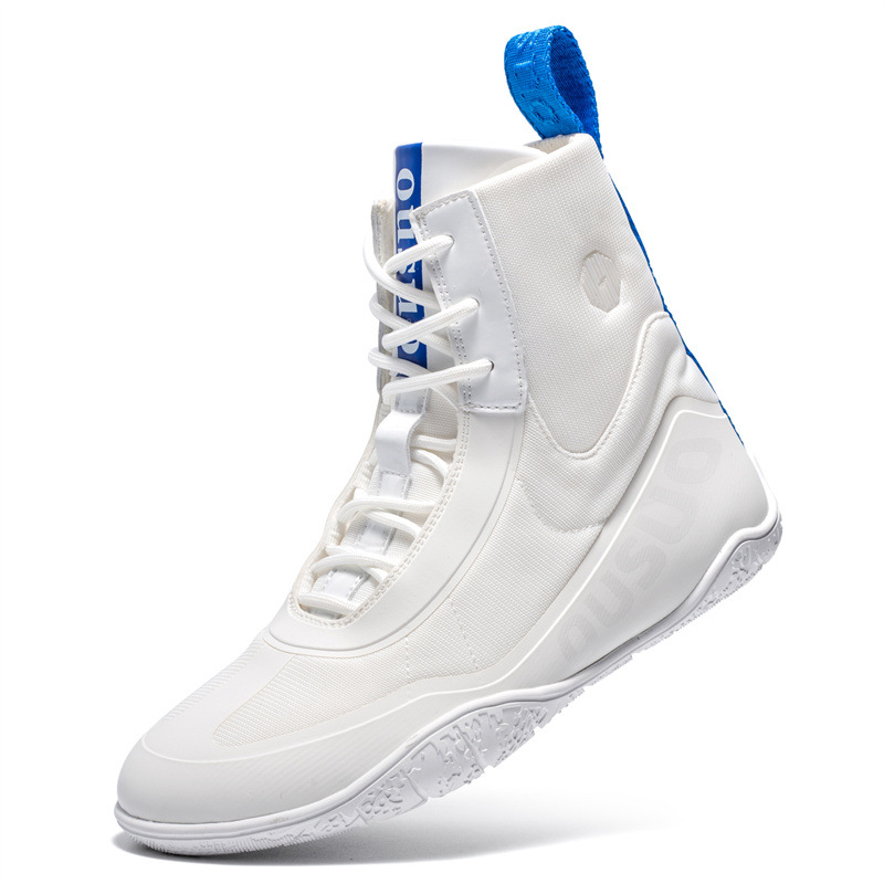 Cross-Border Dropshipping Professional Boxing Shoes for Men, High-Top Fighting Training Shoes, Long Boots, Muay Thai Fighting Shoes, Non-Slip Indoor Shoes