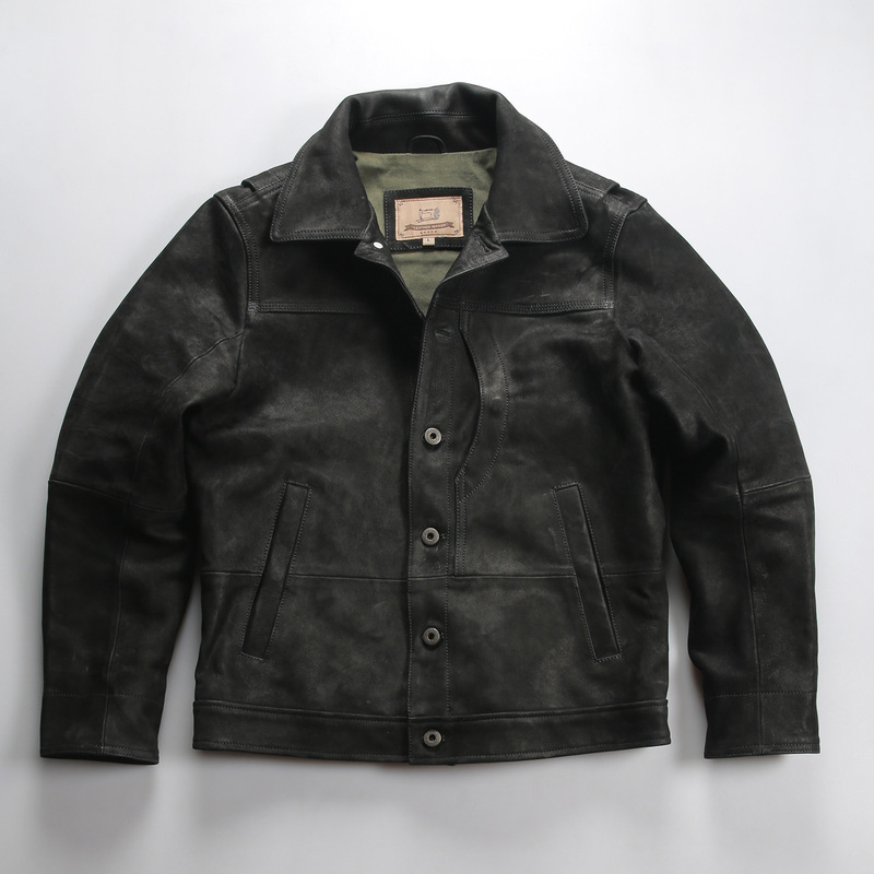 Suede Suede Pakistani Oily Goatskin Jacket Men's Lapel Casual Frosted Genuine Leather Jacket