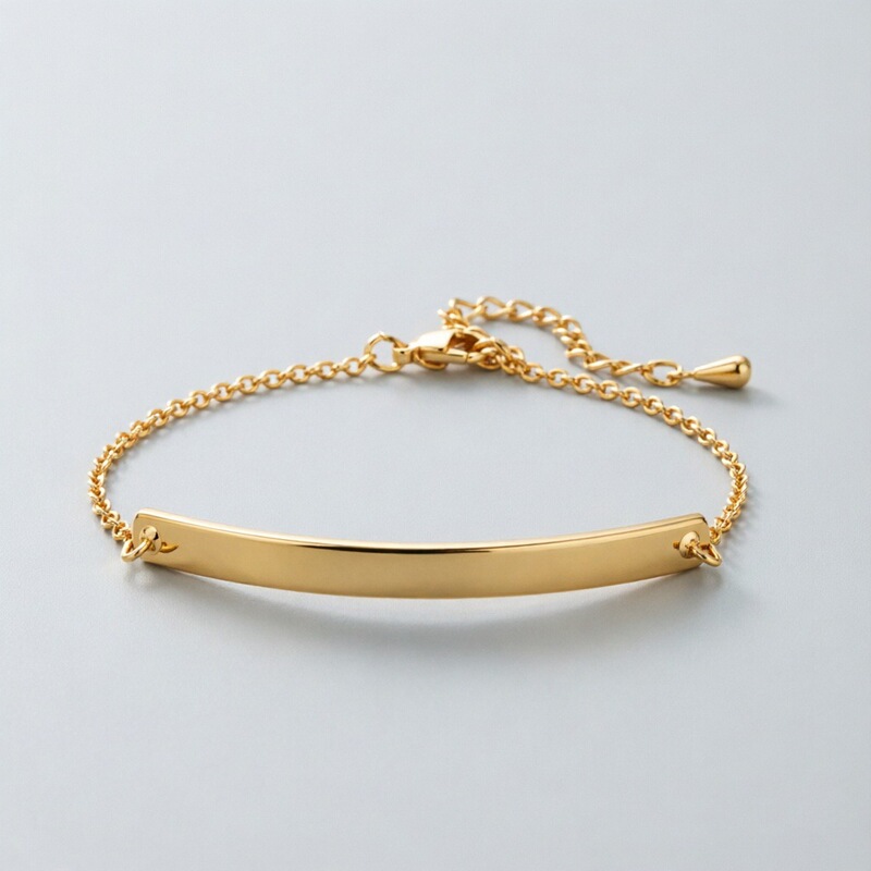 European and American Style Stainless Steel Curved Bracelet, Women's Fashion Versatile DIY Engraved Simple Personalized Long Strip Bracelet European and American Style Stainless Steel Curved Bracelet, Women's Fashion Versatile DIY Engraved Simple Personalized Long Strip Bracelet