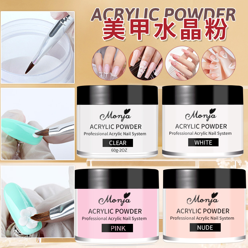 En línea celebridad embotellada uñas desnudas talla en polvo 60g polvo de cristal acrílico puede extender talla 30g en caja al por mayor
