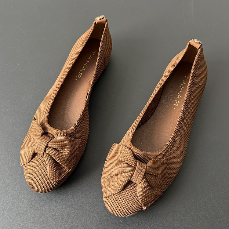 Bow-tie round-toe flat shoes for women, 2026 new model, low-heeled, shallow-cut, casual, versatile, foreign trade, plus-size women's shoes Bow-tie round-toe flat shoes for women, 2026 new model, low-heeled, shallow-cut, casual, versatile, foreign trade, plus-size women's shoes