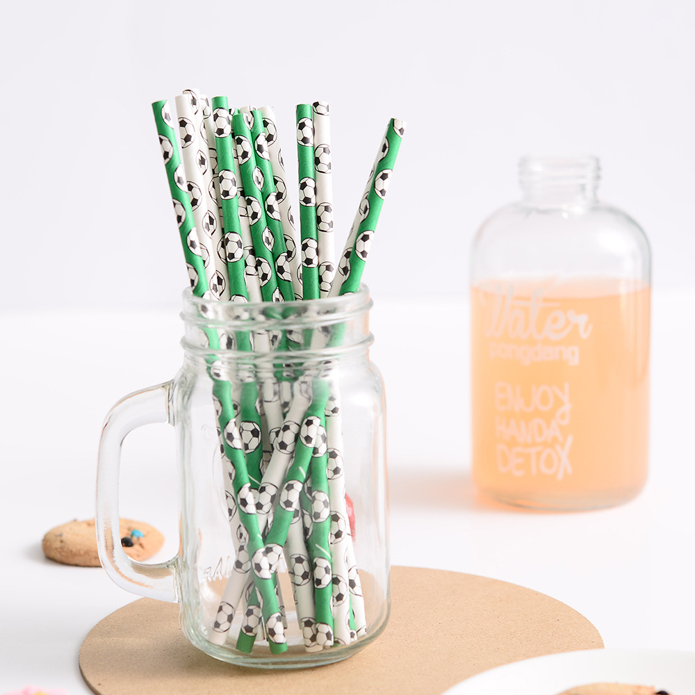 Papel de fútbol pulpa kraft desechable pulpa para pasteles postre decoración pulpa para bebidas pulpa